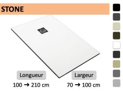 Receveur de douche recoupable extra-plat en résine – STONE