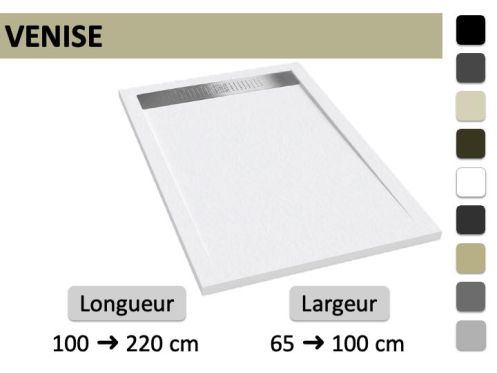 Receveur de douche italienne avec caniveau résine extra-plat VENISE
