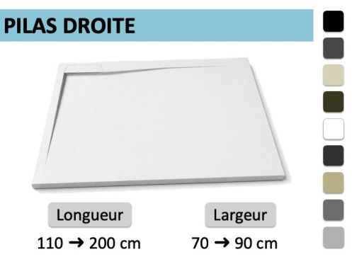 Receveur douche design bonde en angle droit extra-plat – PILAS DROITE