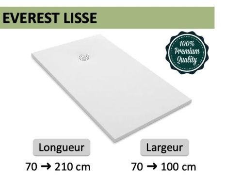 Receveur de douche sur mesure haut de gamme finition lisse EVEREST LISSE
