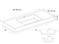 Op maat hangende of inbouw wastafel - LEEDS 50