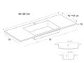 Plan vasque sur mesure suspendu ou à encastrer - LEEDS 50
