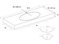 Plan vasque ovale sur mesure suspendu ou à encastrer - LEEDS OVAL