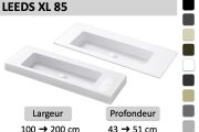 Plan double vasque sur mesure suspendu ou à poser - LEEDS XL 85