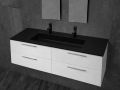 Dubbele wastafel op maat hangend of op meubel - LEEDS XL 85