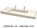Dubbele wastafel op maat hangend of op meubel - LEEDS XL 85
