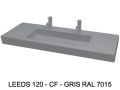 Plan double vasque XXL sur mesure suspendu ou à poser - LEEDS XXL 120