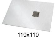 Douchebak 110x110 cm extra plat hars - VERONE XL
