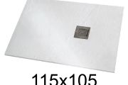 Douchebak 115x105 cm extra plat hars - VERONE XL