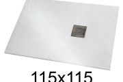 Shower tray 115x115 cm extra-flat resin - VERONE XL