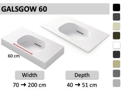 Suspenderet eller vægmonteret håndvask med håndvask 60 cm – GLASGOW 60