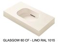 Plan vasque suspendu ou à encaster avec bassin 60 cm – GLASGOW 60