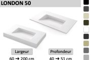 Plan vasque sur mesure évacuation par caniveau – LONDON 50