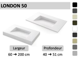 Plan vasque sur mesure évacuation par caniveau – LONDON 50