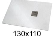 Shower tray 130x110 cm extra-flat resin - VERONE XL