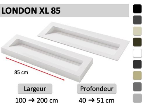 Plan vasque caniveau suspendu ou à encastrer 85 cm – LONDON XL 85