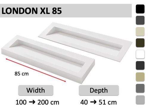 Opknoping of inbouwgoot wastafel 85 cm – LONDON XL 85