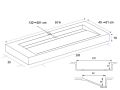 Plan vasque caniveau suspendu ou à encastrer 120 cm – LONDON XXL 120