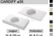 Plan vasque suspendu ou à poser avec bassin rond Ø35 cm – CARDIFF