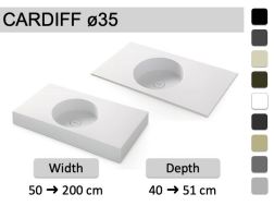 Hang- of opzetbad met rond bassin Ø35 cm – CARDIFF