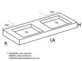 Plan double vasque sur mesure suspendu ou à encastrer – LEEDS 50 DOUBLE