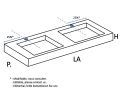 Plan double vasque sur mesure suspendu ou à encastrer – LEEDS 50 DOUBLE