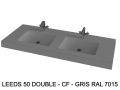 Plan double vasque sur mesure suspendu ou à encastrer – LEEDS 50 DOUBLE