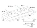 Plan double vasque caniveau suspendu ou à encastrer – LONDON DOUBLE 50