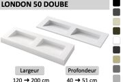Plan double vasque caniveau suspendu ou à encastrer – LONDON DOUBLE 50