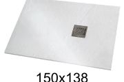 Shower tray 150x138 cm extra-flat resin - VERONE XL