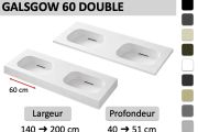 Plan double vasque design suspendu ou à encastrer – GLASGOW DOUBLE 60