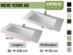 Plan vasque suspendu ou à encastrer sur mesure – NEW YORK 60