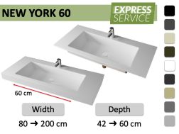 Op maat gemaakte hang- of inbouw wastafel – NEW YORK 60