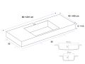 Op maat gemaakte hang- of inbouw wastafel – NEW YORK 60