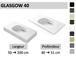 Plan vasque faible profondeur suspendu ou à encastrer - GLASGOW 40
