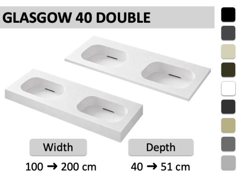 Suspended or built-in design double sin – GLASGOW DOUBLE 40