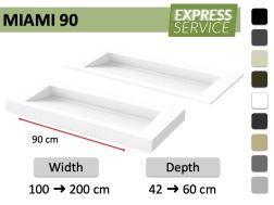 Op maat gemaakt dubbel lineair wastafelblad, wandmontage of inbouw – MIAMI 90