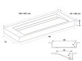 Plan vasque caniveau double suspendu ou à encastrer sur mesure – MIAMI 90