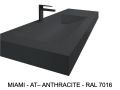Plan vasque caniveau double suspendu ou à encastrer sur mesure – MIAMI 90