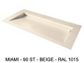 Op maat gemaakt dubbel lineair wastafelblad, wandmontage of inbouw – MIAMI 90