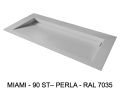 Op maat gemaakt dubbel lineair wastafelblad, wandmontage of inbouw – MIAMI 90