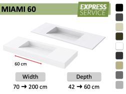Op maat gemaakte hangende of inbouwgoot wastafel – MIAMI 60