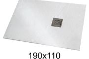 Shower tray 190x110 cm extra-flat resin - VERONE XL