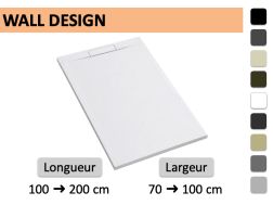 Receveur de douche sur mesure évacuation murale WALL DESIGN