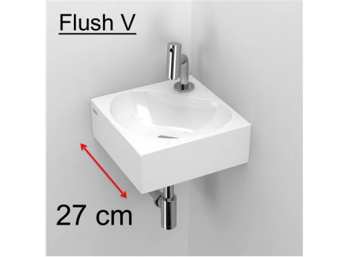 Lave-mains, 27 x 27 cm, d' angulaire, en cramique - FLUSH 5