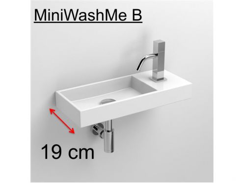 Lave mains, 19 x 45 cm, robinetterie droite - MINI WASH ME 45 RIGHT