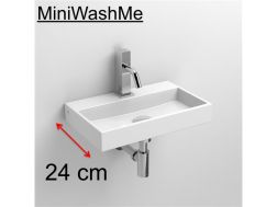 Lave mains, 24 x 38 cm, avec perçage robinetterie - MINI WASH ME 38